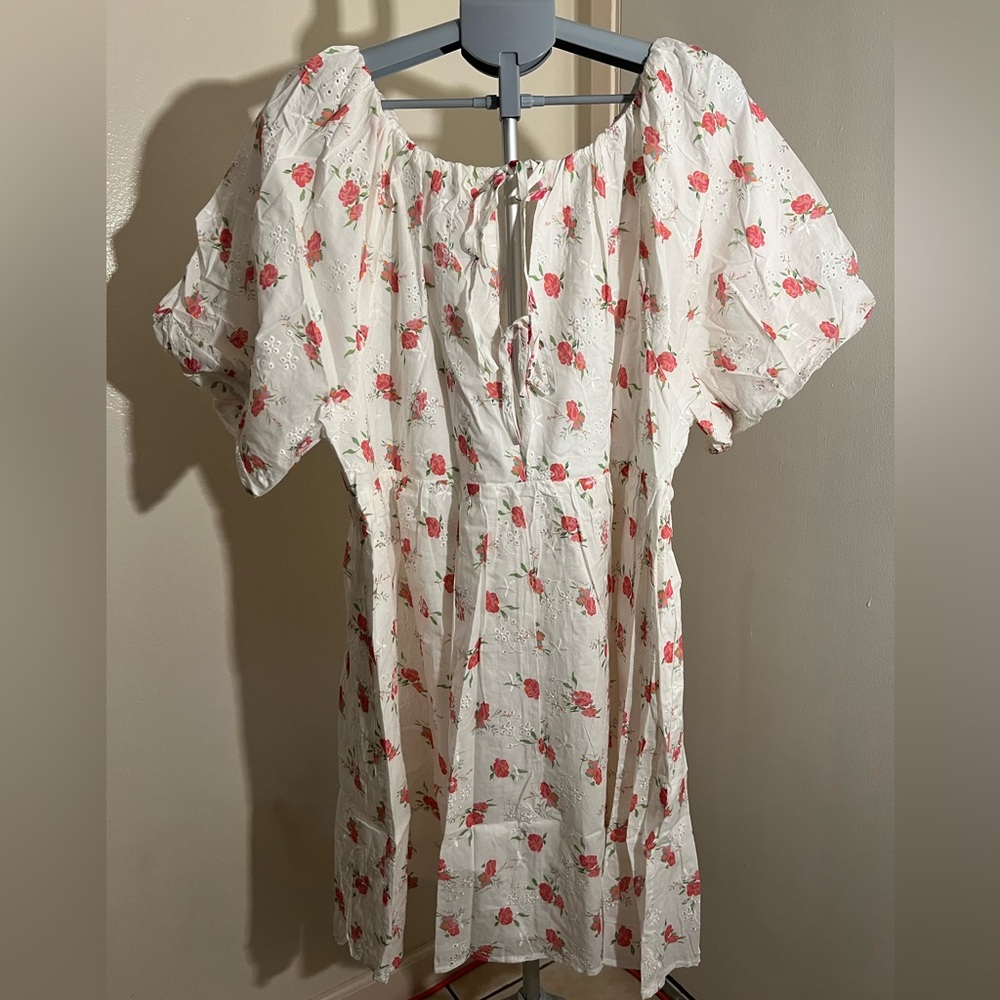 Plus Floral Embroidered Mini Dress- Endless Rose - Picture 4 of 11